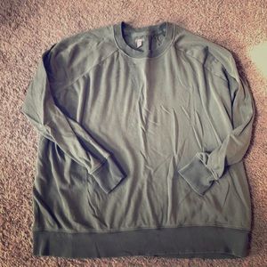Green Distressed aerie sweatshirt